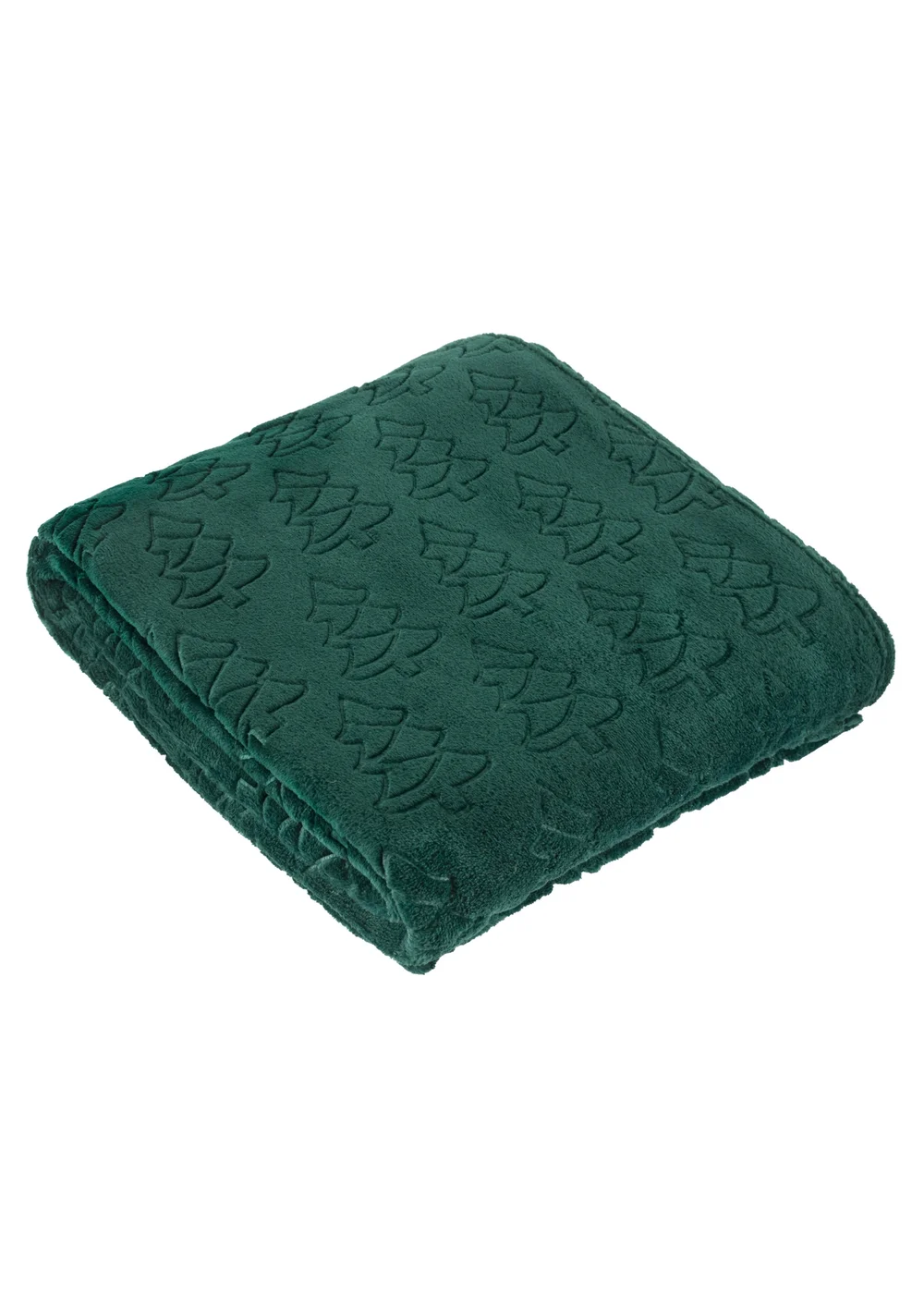 Furn Festive Trees Fleece Emerald Throw - 140cm x 180cm Image 2