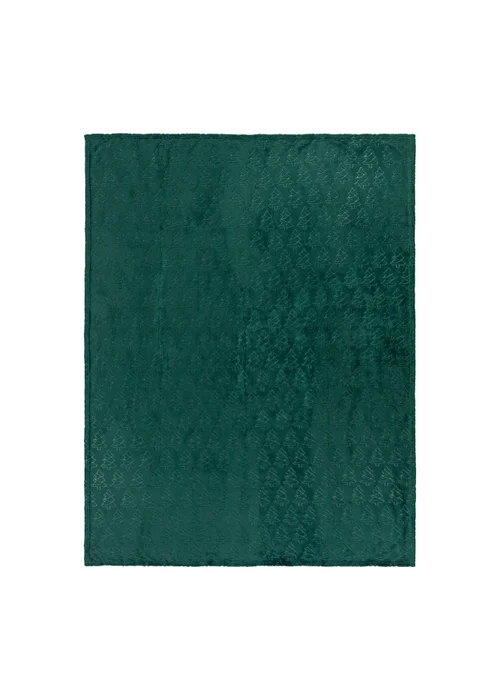 Furn Festive Trees Fleece Emerald Throw - 140cm x 180cm Image 3