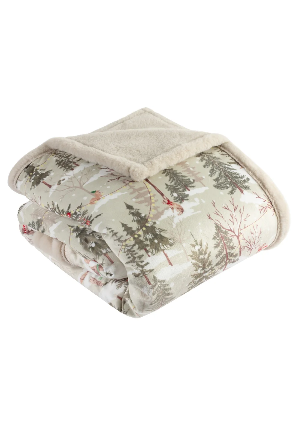 Furn Forest Festivities Faux Fur Natural Throw - 130 x 180cm Image 2