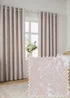 Wylder Nature Bella Floral Lined Natural Eyelet Curtain Pair - 46W X 54D (117x137cm Image 1