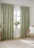Wylder Nature Bella Floral Lined Sage Pencil Pleat Curtain Pair - 46W X 54D (117x137cm Image 2