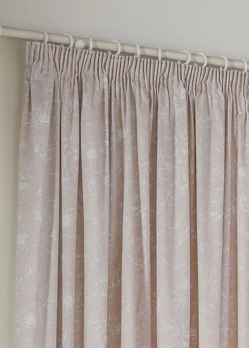 Wylder Nature Bella Floral Lined Natural Pencil Pleat Curtain Pair - 46W X 54D (117x137cm Image 3