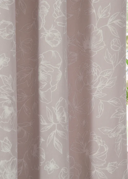 Wylder Nature Bella Floral Lined Natural Pencil Pleat Curtain Pair - 46W X 54D (117x137cm Image 5