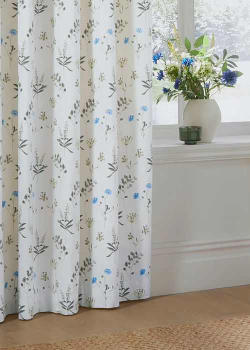 Wylder Nature Meadow 100% Cotton Lined White Eyelet Curtain Pair - 46W X 54D (117x137cm Image 4