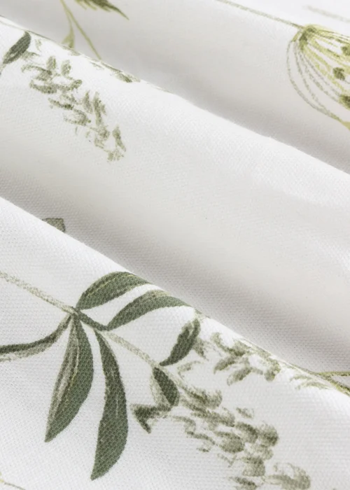 Wylder Nature Meadow 100% Cotton Lined White Pencil Pleat Curtain Pair - 66W X 54D (168x137cm) Image 6
