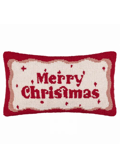 Furn Candy Merry Christmas Tufted Red/White Cushion - 30 x 50cm Image 2