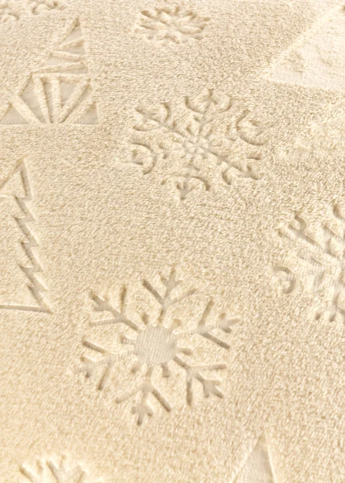 Furn Festive Time Embossed Fleece Natural Throw - 140cm x 180cm Image 4