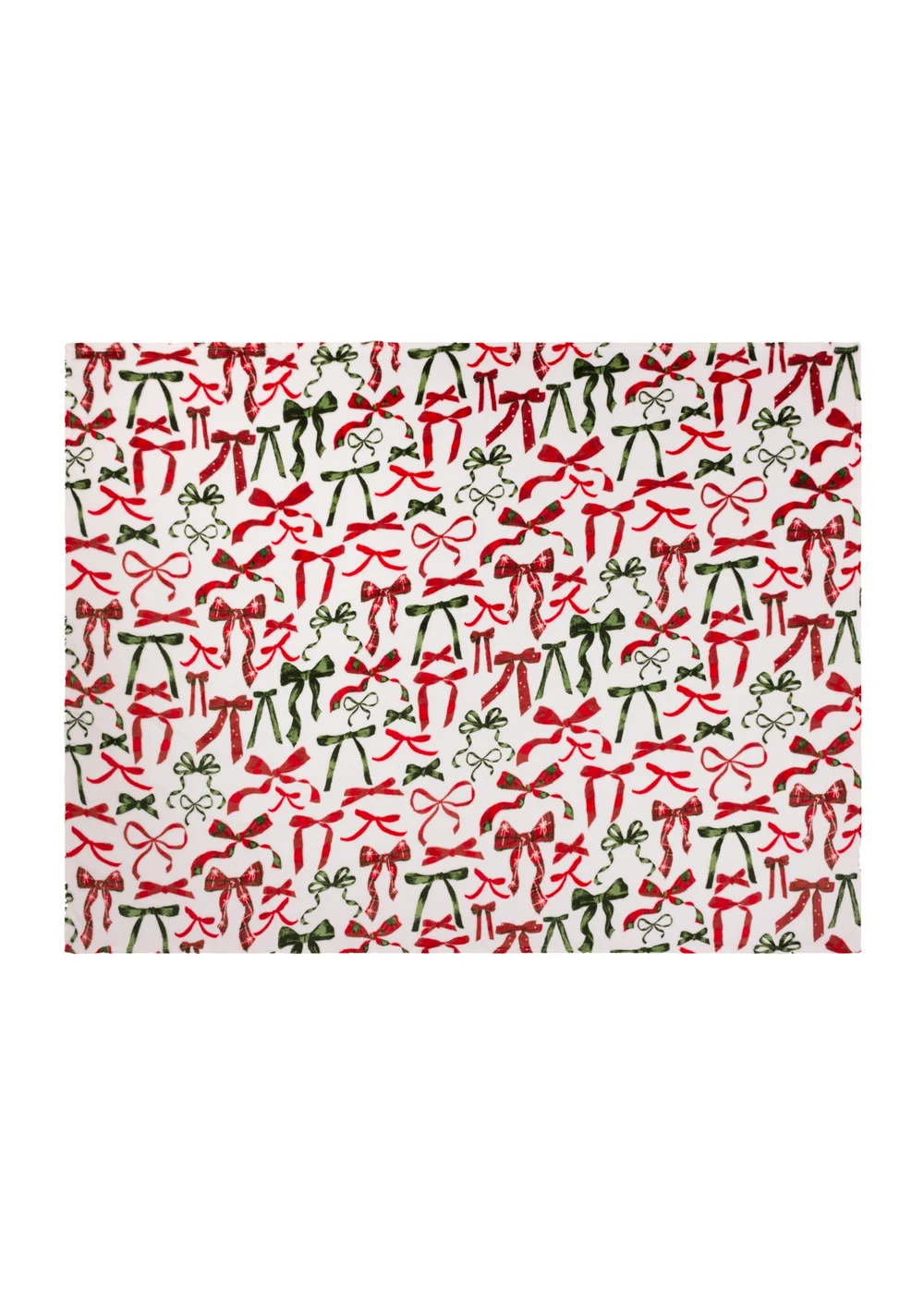 Furn Festive Bows Printed Fleece Berry/Pine Throw - 140cm x 180cm Image 3