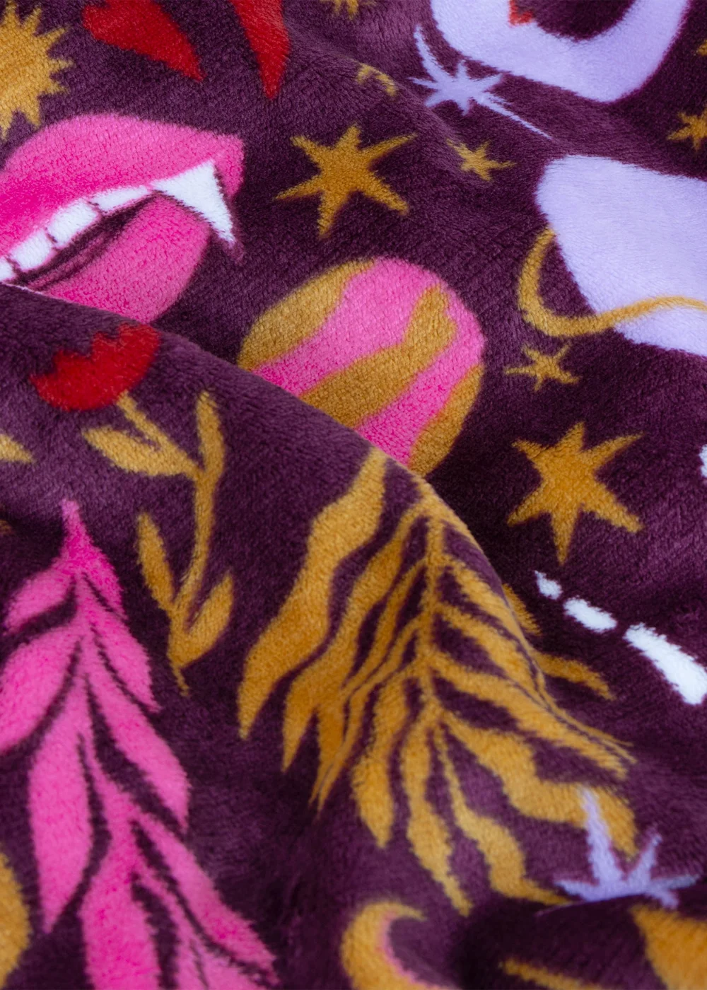 Furn Enchanted Printed Sherpa Fleece Pink Throw - 130 x 180cm Image 4