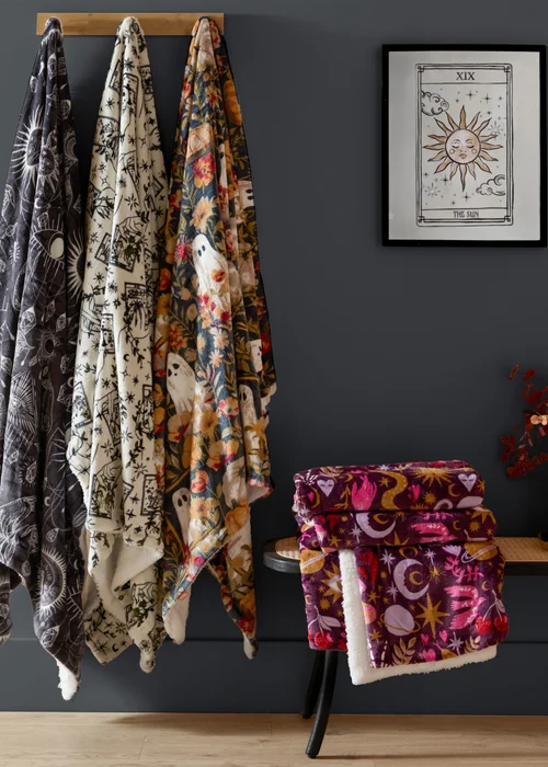 Furn Enchanted Printed Sherpa Fleece Pink Throw - 130 x 180cm Image 6