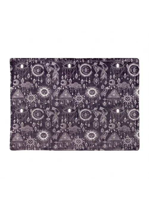Furn Constellation Printed Sherpa Fleece Charcoal Cream Throw - 130 x 180cm Image 3