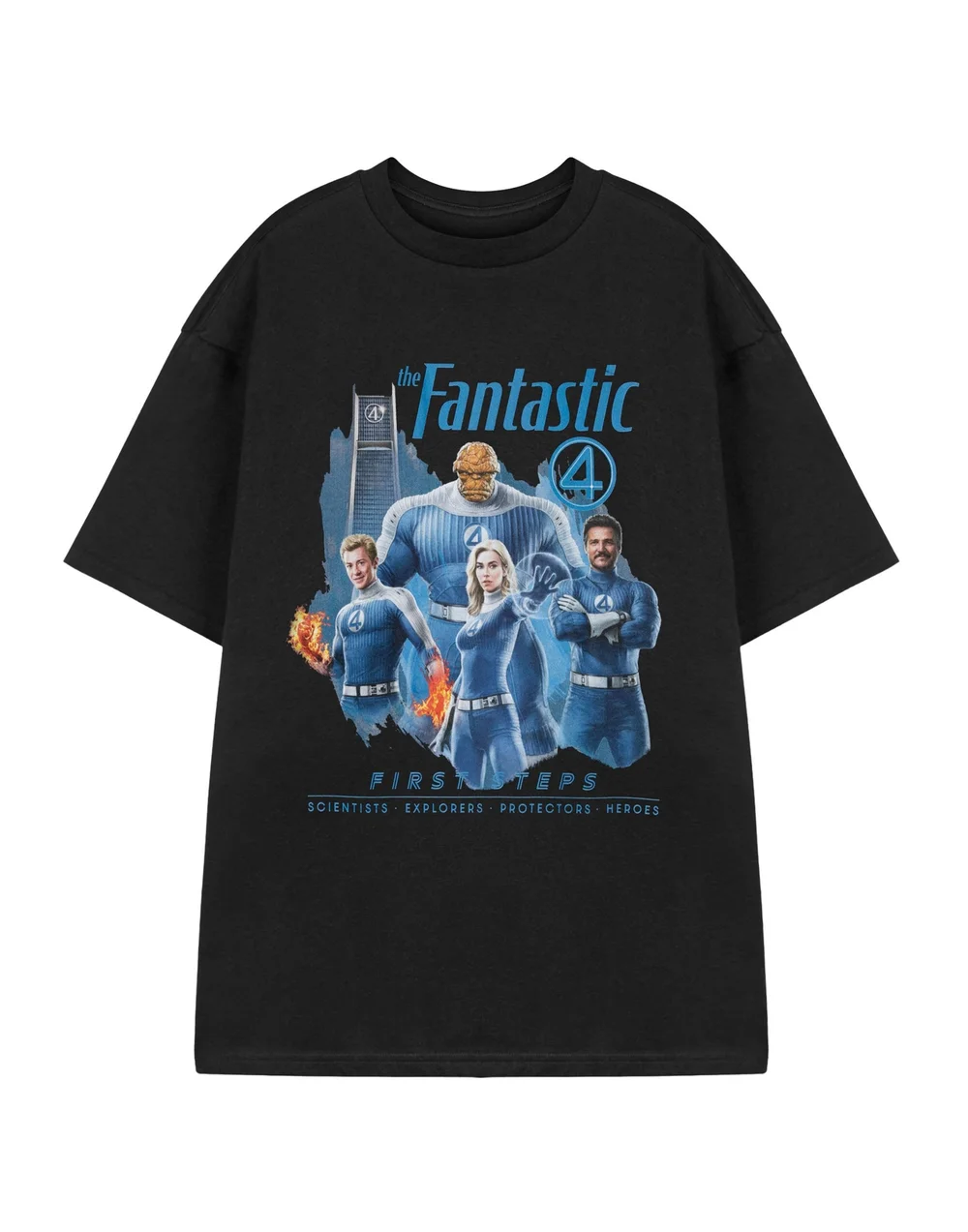 Marvel First Steps Black Fantastic Four Short Sleeved T-Shirt - Large Image 1