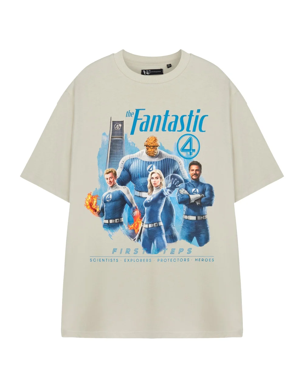 Marvel First Steps Beige Fantastic Four Short Sleeved T-Shirt - Small Image 1