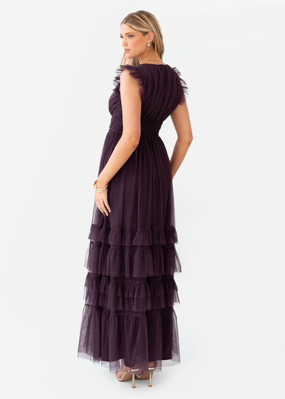 Anaya With Love Fig Flutter Sleeve Ruffle Maxi Dress - 6 Image 2