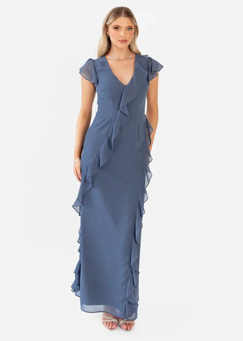 Anaya With Love Vintage Indigo Waterfall Ruffle Maxi Dress - 12 Image 1