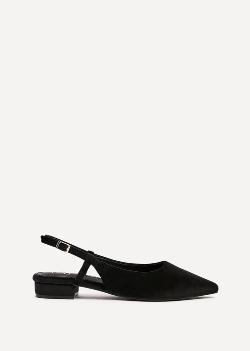 Linzi Clasica Black Velvet Pointed Toe Ballet Flat - Size 7 Image 2