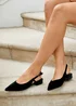 Linzi Clasica Black Velvet Pointed Toe Ballet Flat - Size 7 Image 1