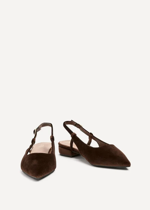 Linzi Clasica Brown Velvet Pointed Toe Ballet Flat - Size 7 Image 4