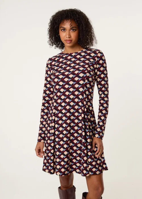 Blue Vanilla Multi Crew Neck Mini Dress - L/XL Image 2