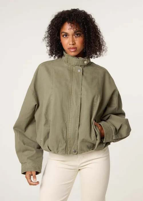 Blue Vanilla Khaki Bomber Jacket - L Image 4
