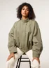 Blue Vanilla Khaki Bomber Jacket - L Image 1