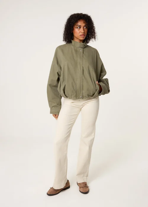 Blue Vanilla Khaki Bomber Jacket - L Image 3