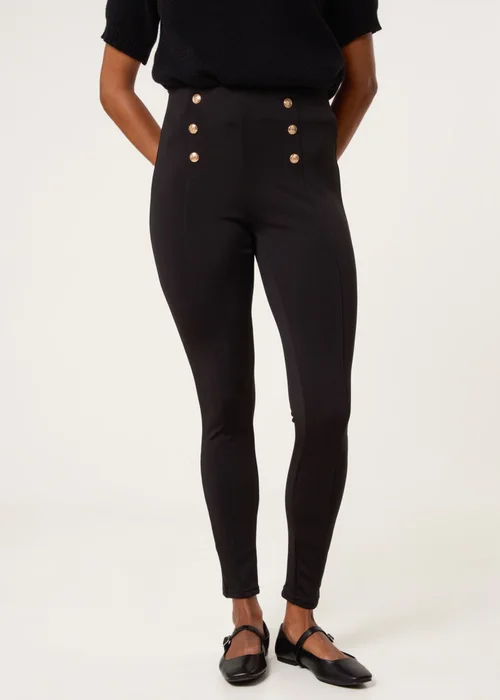 Blue Vanilla Black Button Detail Shaping Pants - L Image 2