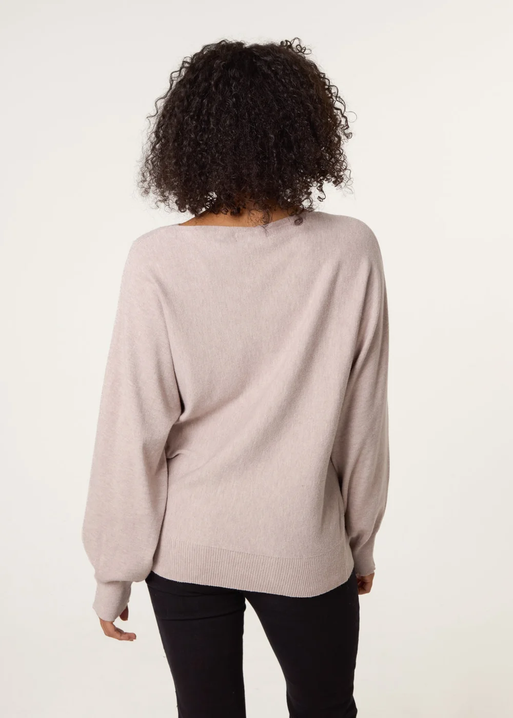 Blue Vanilla Beige Pearl Flower Detailed Soft Touch Jumper - L/XL Image 4