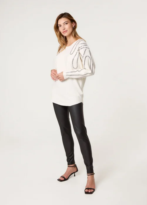 Blue Vanilla Ivory Embellished Shoulder Jumper - Medium/Large Image 3