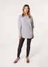 Blue Vanilla Grey Long Sleeve Diamante Detailed Batwing Jumper - Medium/Large Image 4