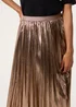 Blue Vanilla Tan Metallic Pleated Tulle Skirt - Small/Medium Image 4