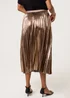 Blue Vanilla Tan Metallic Pleated Tulle Skirt - Small/Medium Image 5