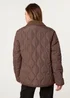 Blue Vanilla Brown Quilted Cord Collar Coat - L Image 5