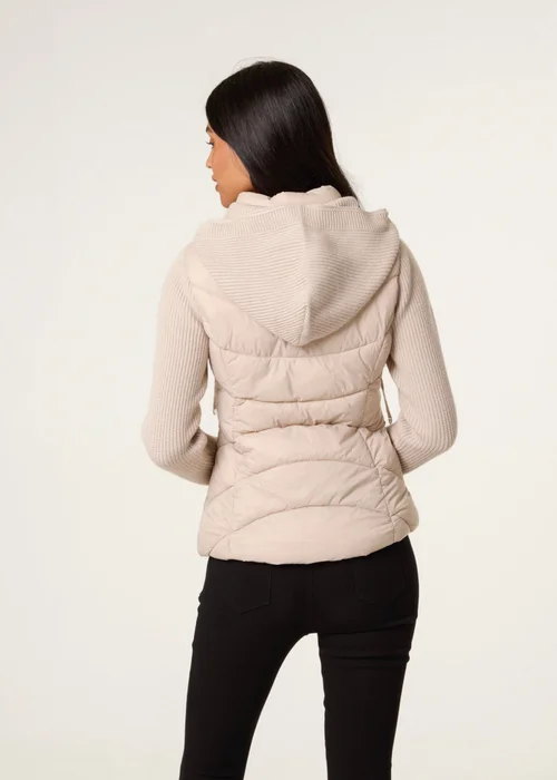 Blue Vanilla Stone Knitted Sleeve Puffer Jacket - L Image 4