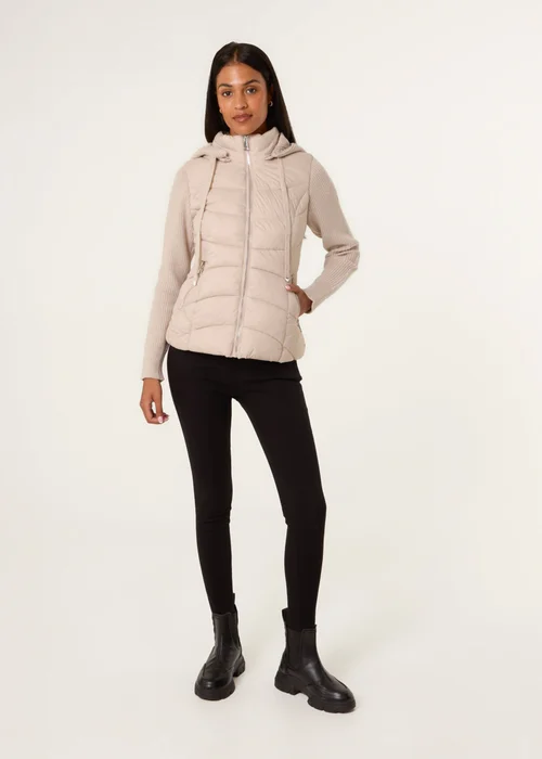 Blue Vanilla Stone Knitted Sleeve Puffer Jacket - L Image 2