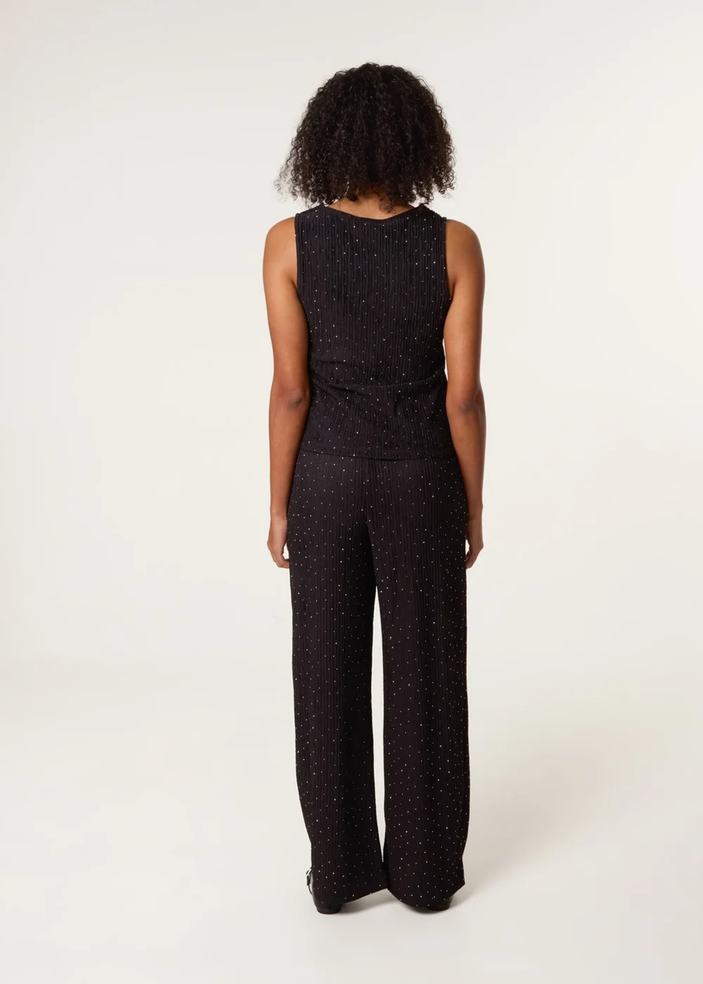 Blue Vanilla Black Rhinestone Waistcoat & Trouser Set - S Image 4
