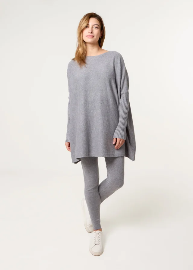 Blue Vanilla Grey Knitted Oversized Set