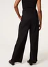 Blue Vanilla Black Crinkle Elasticated Waist Wide Leg Trousers - S Image 4