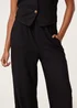 Blue Vanilla Black Crinkle Elasticated Waist Wide Leg Trousers - S Image 3