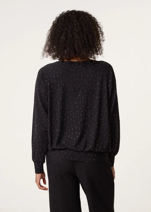 Blue Vanilla Black Rhinestone Batwing Top - Small/Medium Image 4