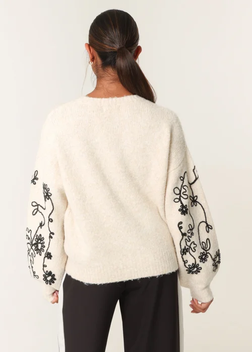 Blue Vanilla Stone Floral Embroidery Jumper - S/M Image 5