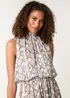 Blue Vanilla Grey Snake Print Diamante Dress - Small Image 3