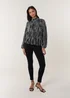 Blue Vanilla Silver Snake High Neck Puff Ball Blouse - Small Image 2