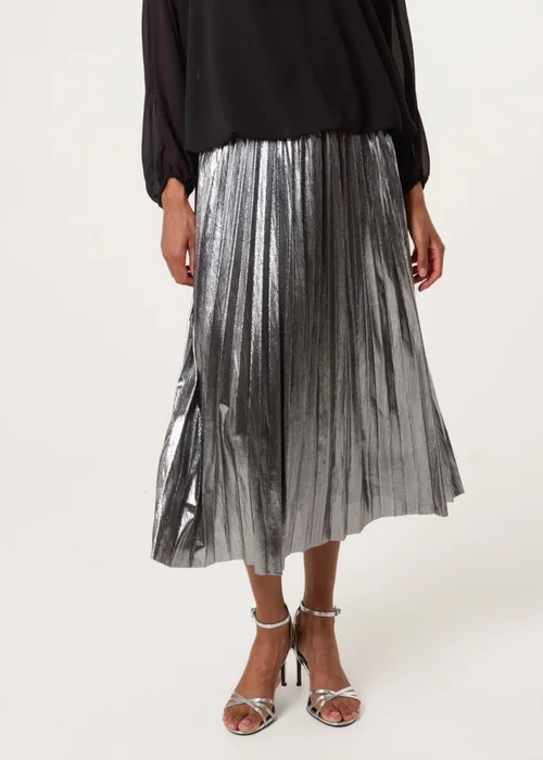 Blue Vanilla Grey Metallic Pleated Tulle Skirt - Small/Medium Image 1