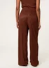 Blue Vanilla Brown Crinkle Elasticated Waist Wide Leg Trousers - Large Image 4