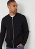 Threadbare Black Bomber-Style Knitted Zip Through Cardigan - XXL Image 4