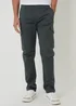 Threadbare Dark Grey Drill Cotton Cargo Trousers With Stretch - 32/L32 Image 1