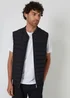 Threadbare Black Quilted Hybrid Gilet - L Image 1