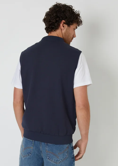 Threadbare Navy Quilted Hybrid Gilet - M Image 2