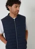 Threadbare Navy Quilted Hybrid Gilet - M Image 4